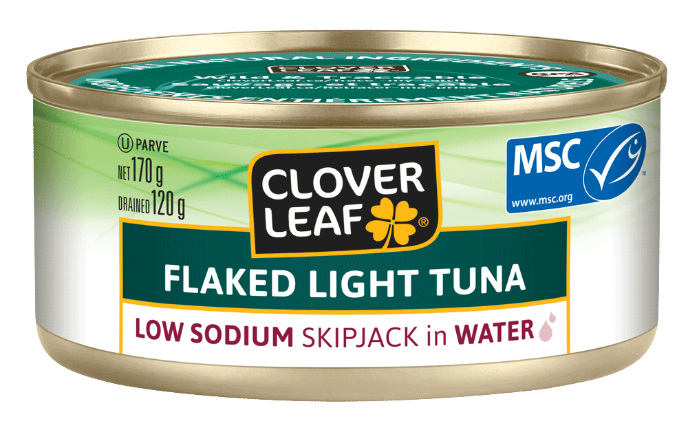 Low Sodium Flaked Light Tuna, Skipjack in Water - Clover Leaf